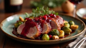 Rezeptidee Wein zum Essen Entenbrust mit Granatapfelglace & winterlichem Gemüse – Perfektes Wein-Pairing