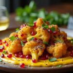 Rezeptidee Wein zum Essen Gerösteter Blumenkohl mit Kurkuma-Tahini-Sauce & Granatapfelkernen – Perfektes Wein-Pairing