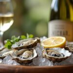 Rezeptidee Wein zum Essen Austern Französische Art
