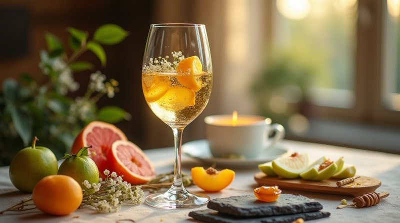 Kategoriebild Rebsorte Riesling-Wein im Glas mit passender Speisenbegleitung wie Fisch, asiatische Gerichte & Desserts