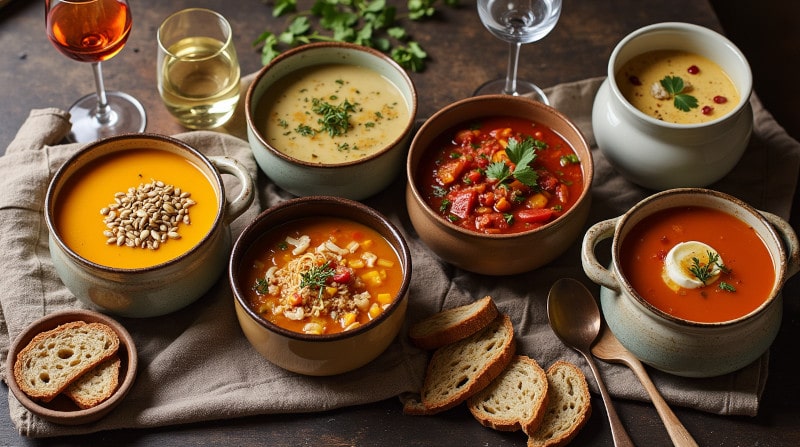Kategoriebild Suppe und Wein