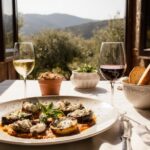 Rezeptidee Wein zum Essen Gegrillte Auberginenröllchen mit Ricotta und Basilikum mit Weißwein und Rosé