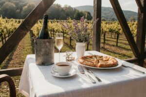 Aprikosen-Galette mit Thymian und Crémant d’Alsace, Wein zum Essen