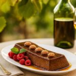 Wein zum Essen Bonet, piemontesischer Kakaopudding, Moscato d’Asti DOCG, Dessertteller, Gartenstimmung, italienischer Sommerabend